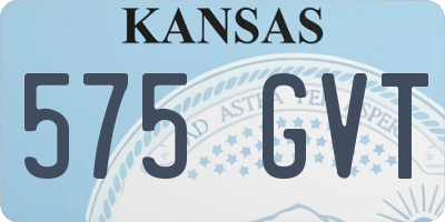 KS license plate 575GVT