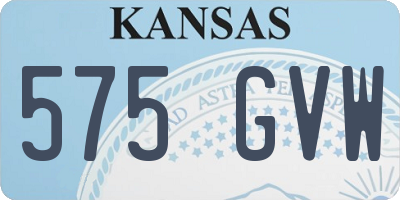 KS license plate 575GVW