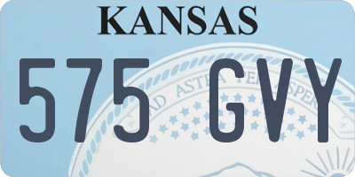 KS license plate 575GVY