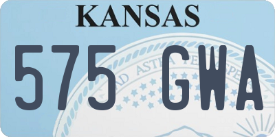 KS license plate 575GWA