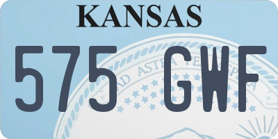 KS license plate 575GWF