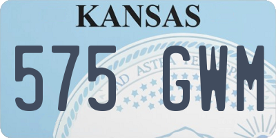 KS license plate 575GWM