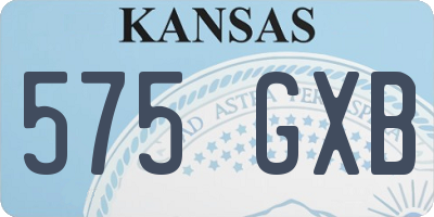 KS license plate 575GXB