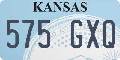 KS license plate 575GXQ