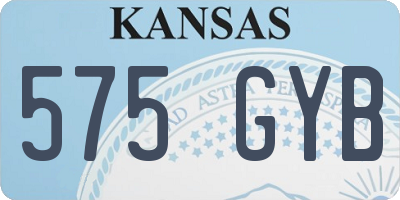 KS license plate 575GYB