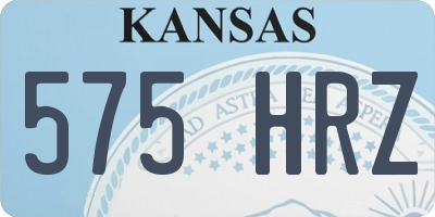 KS license plate 575HRZ