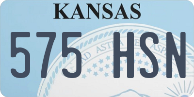 KS license plate 575HSN
