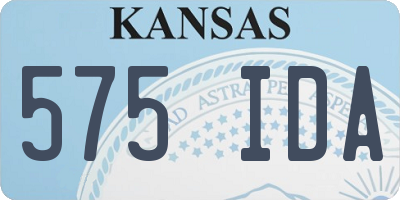 KS license plate 575IDA