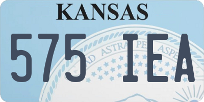 KS license plate 575IEA