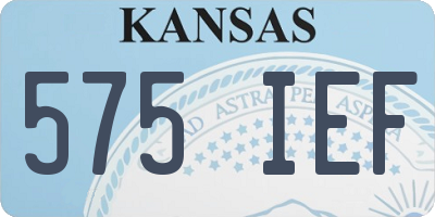 KS license plate 575IEF