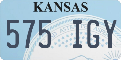 KS license plate 575IGY
