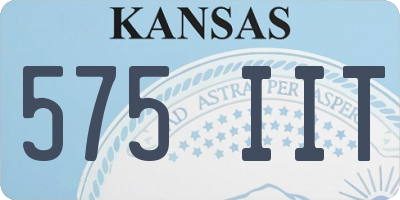 KS license plate 575IIT