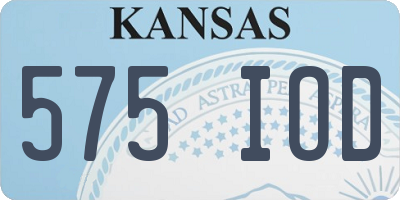 KS license plate 575IOD