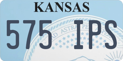 KS license plate 575IPS