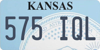 KS license plate 575IQL