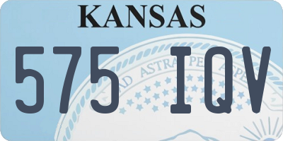 KS license plate 575IQV