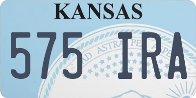 KS license plate 575IRA