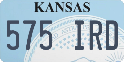KS license plate 575IRD