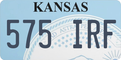 KS license plate 575IRF