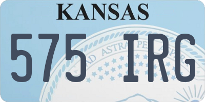 KS license plate 575IRG