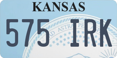 KS license plate 575IRK