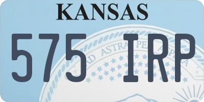 KS license plate 575IRP