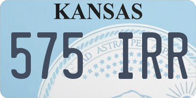 KS license plate 575IRR