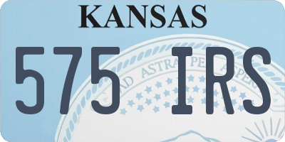 KS license plate 575IRS