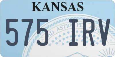 KS license plate 575IRV
