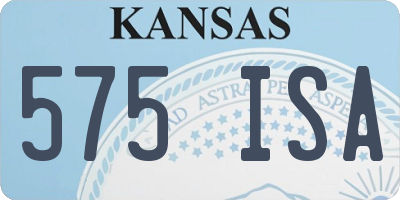KS license plate 575ISA