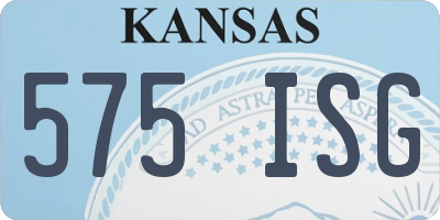 KS license plate 575ISG