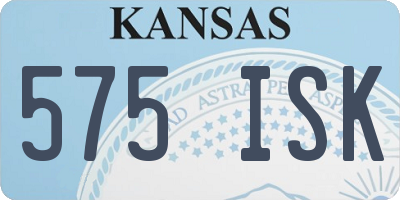 KS license plate 575ISK
