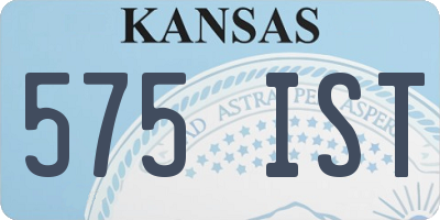KS license plate 575IST