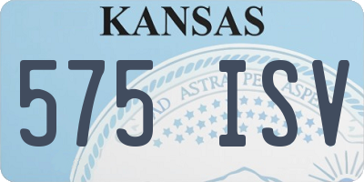 KS license plate 575ISV