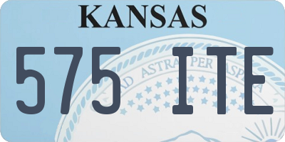 KS license plate 575ITE