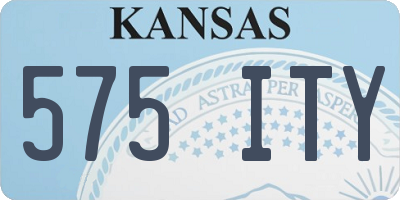 KS license plate 575ITY