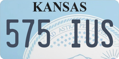 KS license plate 575IUS
