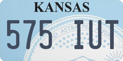 KS license plate 575IUT