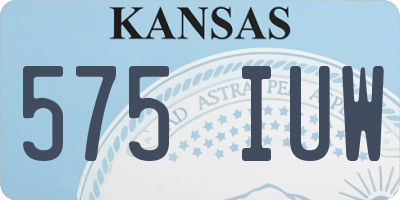 KS license plate 575IUW