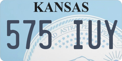 KS license plate 575IUY