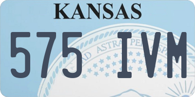 KS license plate 575IVM