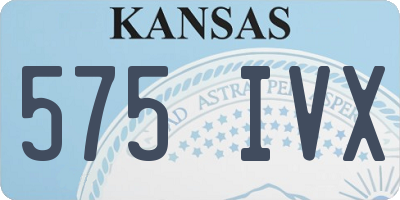 KS license plate 575IVX