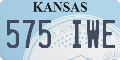 KS license plate 575IWE