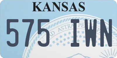 KS license plate 575IWN