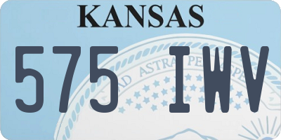 KS license plate 575IWV
