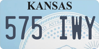 KS license plate 575IWY