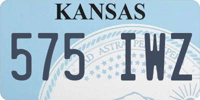 KS license plate 575IWZ
