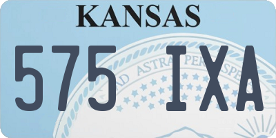 KS license plate 575IXA