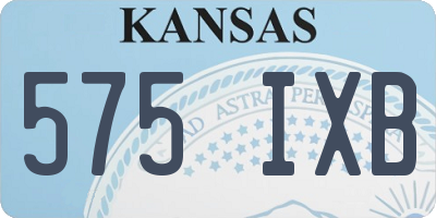 KS license plate 575IXB