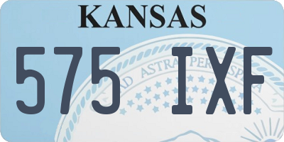 KS license plate 575IXF
